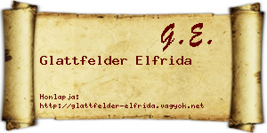 Glattfelder Elfrida névjegykártya